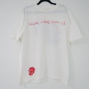 Vintage Rolling Stones 2002-2003 USA Concert Tour White T-Shirt, Sz Extra Large
